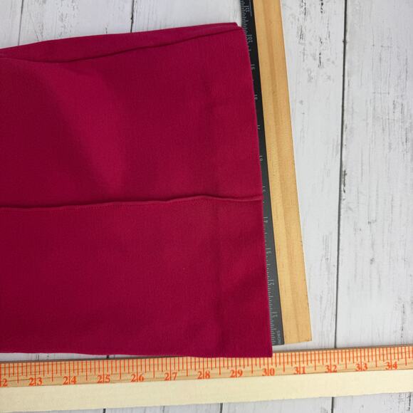 Anthropologie Dark Pink Raspberry The Essential Slim Flare Trousers Pant Size 14 - Picture 12 of 15